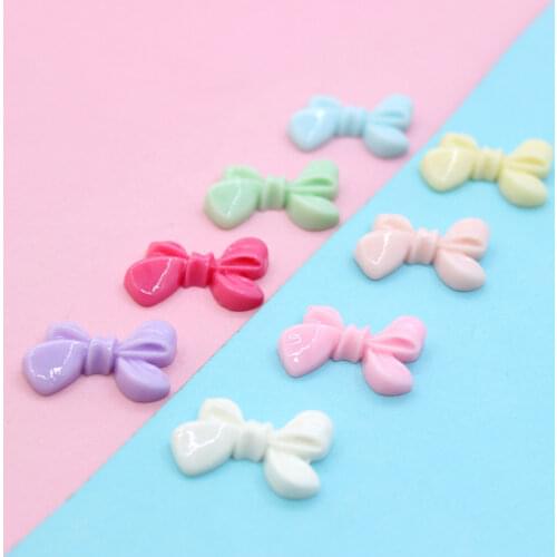 5 PCS Cute Bow Resin Earrings Material Mobile Phone Case Decoration Slime Charm Accessories Kids Toy