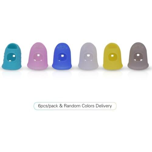 6pcs Guitar Silicone Finger Fingertip Protectors for Guitar Ukulele Beginners (Random Color Delivery)
