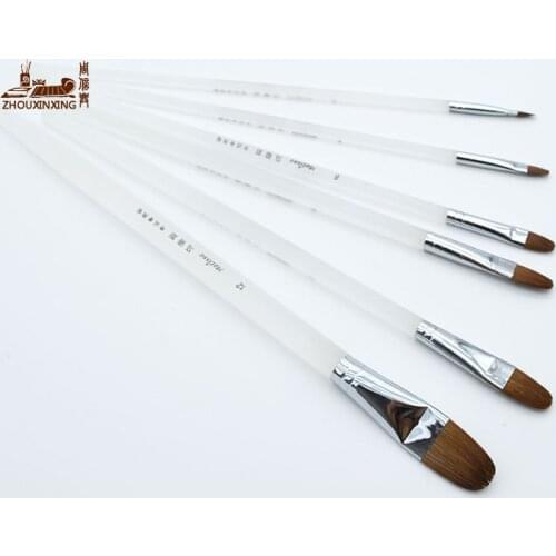 6pcs/Set,High Quality weasel hair Organic rod Watercolor Acrylic Gouache painting brush paint brush art supplies
