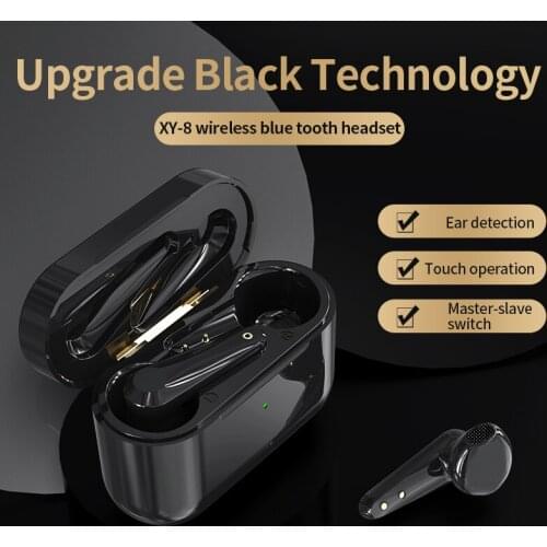 AMTERBEST XY-8 TWS Stype Ear Detection Mini Auricular Wireless Earbuds Headset Tws Bluetooth Earphones for Mobile Phone
