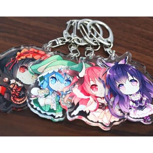 DATE A LIVE Anime Keychain Tokisaki Kurumi Yatogami Tohka Kotori Itsuka Yoshino Acrylic Keychain