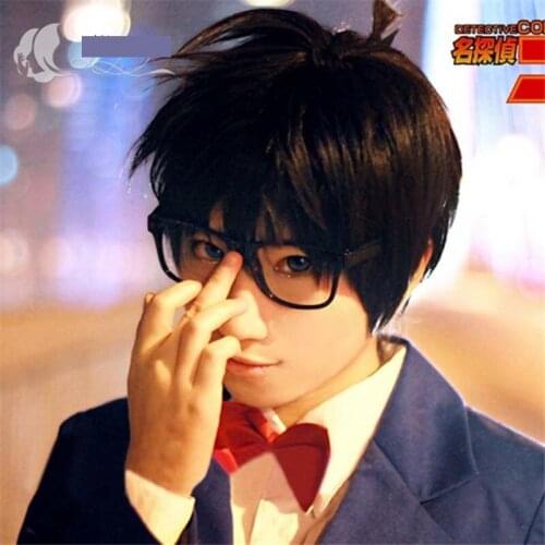 Anime Detective Conan Kudou Shinichi Cosplay Wig Halloween Role Play Costume Party Hair