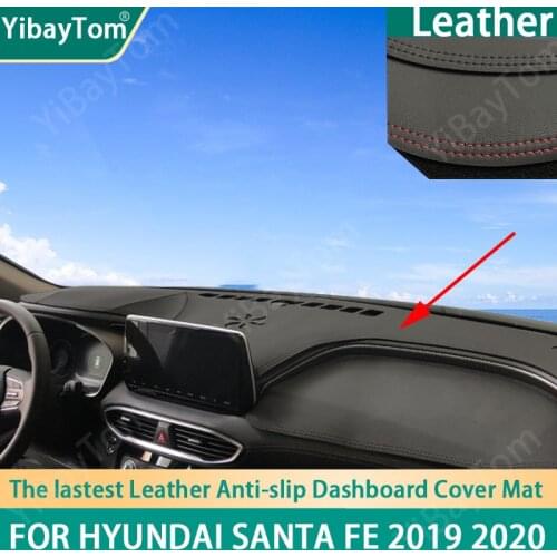 Anti-scratched water-proof Durable Excellent PU Leather Dashboard Anit-slip Anti-UV Cover mat For Hyundai Santa Fe 2019 2020 TM