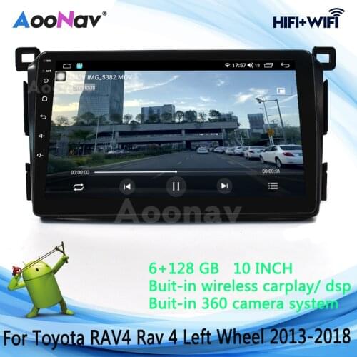 360 Camera Car Radio For Toyota RAV4 Rav 4 2013-2018 GPS NavigationTesla QLED Screen 128GB Android Stereo DVD Multimedia Player