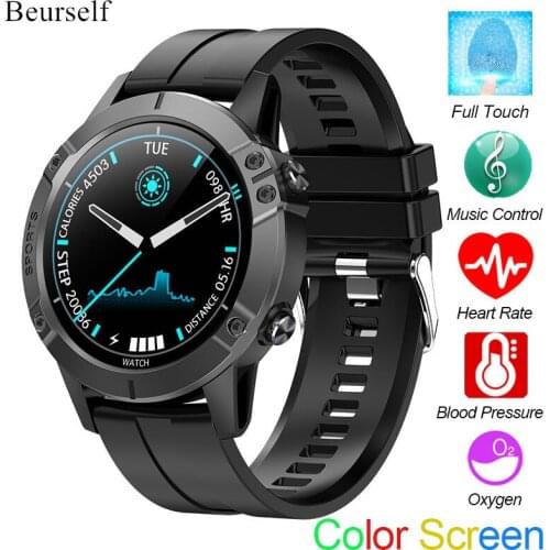 Beurself Touch Sport Smart Watch T11 Bluetooth Heart Rate Monitor Smart Bracelet Fitness Tracker Color Screen Music Control Band