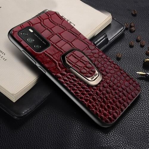 Genuine Leather Bracket Case For Xiaomi Poco M3 X3 NFC F2 Pro F1 Mi 10T Pro 10 9T 8 Cover For Redmi Note 9 Pro 9s 8T Note 8 pro