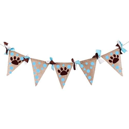 Decoration Bunting Banner Garlands Reusable Hanging Supplies Flags Pet Dog Birthday Party Festive Hessian Pennant Home Decor Cat