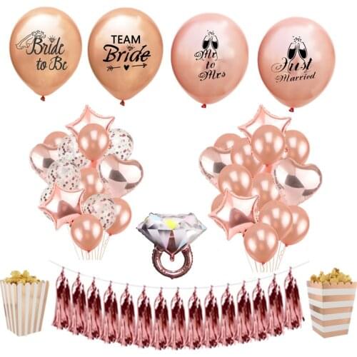 Bachelorette Party Decor Team Bride To Be Balloons Bridal Shower Disposable Tableware Just Merried Hen Party Wedding Decoration
