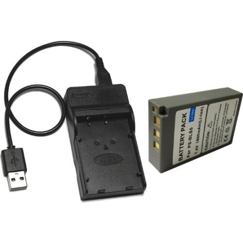 For Olympus EPL3 EPL5 EPL6 E-PL7 E-PL8 PEN Micro single camera battery + USB charger