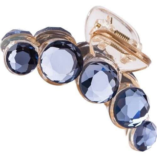 Elegant Women Crystal Top Gripper Hairpins Rhinestone Hair Clip Hair Crab Clasp Plastic Hair Claws Clamp Barette for bride