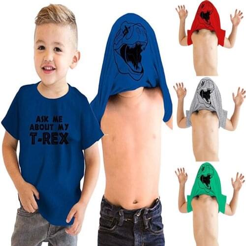 Ask Me About My T Rex Flip T Shirt Kids Funny Shirt Dinosaur Graphic Tee Clothes Fashion Funny Kids Boys Toddler Plussize