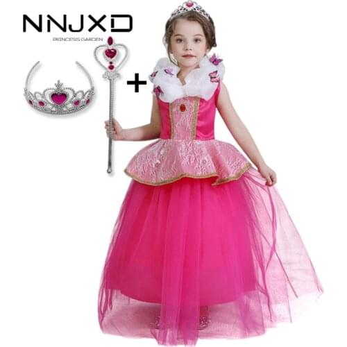 Dark Pink Butterfly Beauty Costume For Girls Princess Party Dress Fancy Girls Dress Kids Childrens Clothing