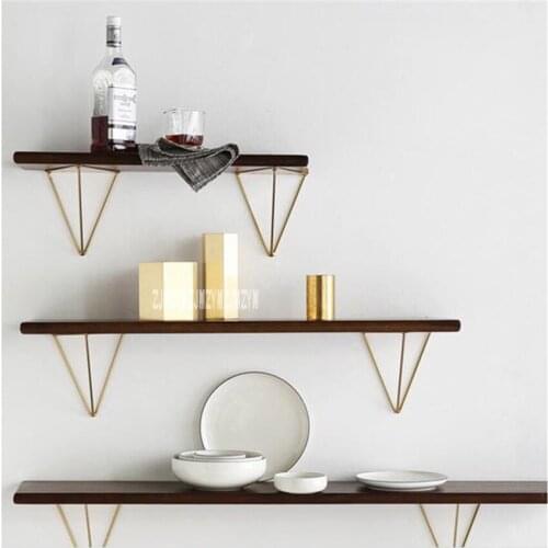 Creative Nordic Home Clapboard Rack Modern Loft Design Decorating Metal Solid Wooden Shelf Wall Hanging Storage Holders Racks