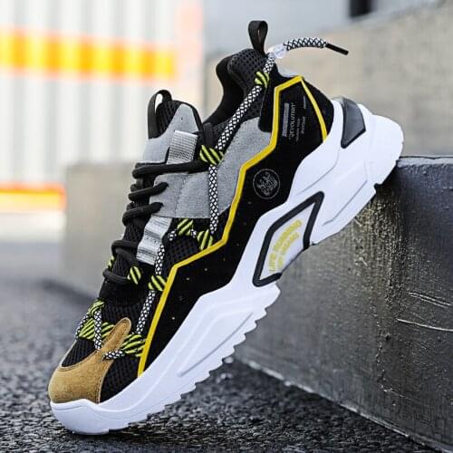 Cool Colorful Male Sneakers Special Design Thick Bottom Casual Shoes for Men Strap Splice Platform Footwear Damping Youth Shoe