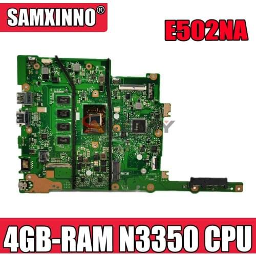 Akemy E502NA Laptop motherboard for ASUS VivoBook E502NA (15 inch) E502N original mainboard 4GB-RAM Celeron N3350 CPU