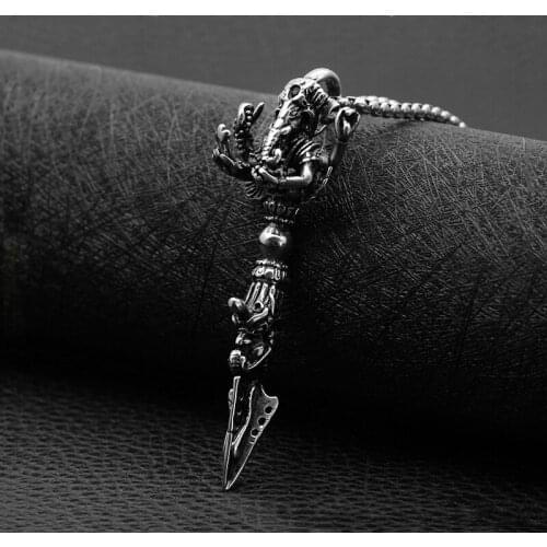 Fashion Retro Necklace Mens Lucky Evil Magic Device Titanium Steel Pendant Sweater Chain Hot Sale