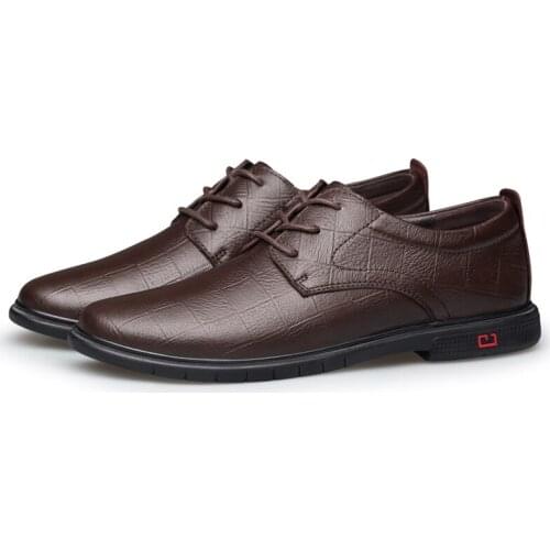 Mens Shoes Derby Dress Shoes Cow Leather Low-top British Style Hard-Wearing Non Slip Comfortable Formal Genuine Leather