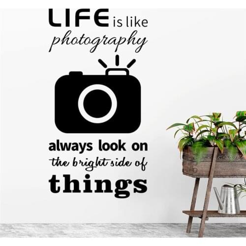 Life is like a camera wall stickers living room office bedroom decoration adesivos de paredes wall decals mural art