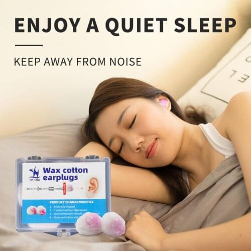 6 Pairs Swimming Wax Cotton Noise EarplugsProtect Hearing Travel Sleep Noise Earplugs Quiet Earplugs Noise Reduction Sleep Aid