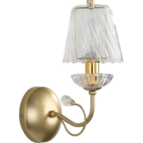 Nordic crystal lampshade E14 wall lamp living room bedside mirror headlight corridor aisle lamp bedroom luxury lights