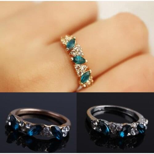 New Vintage Gold & Silver Color Ring Decorated By Flash Transparent Crystals Fashion Jewelry