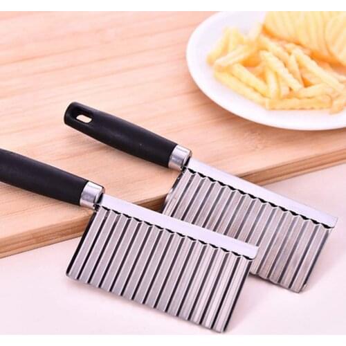 Potato French Fry Cutter Stainless Steel Wave Edged Knife Chopper Serrated Blade Vegetable Fruit Slicer Kitchen Accessories