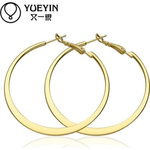 Wholesale Gold color hoop Earrings For Women engagement Wedding party Bridal Jewelry auskarai Long rose gold