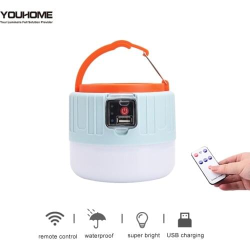 Dropshipping solar camping light portable LED Lantern usb rechargeable waterproof remote control led bulb for outdoor emergency