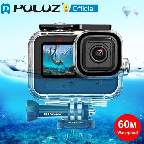 PULUZ for GoPro HERO9 Black / HERO8 Black 45m Waterproof Housing Protective Case with Buckle Basic Mount & Screw Diving Cover