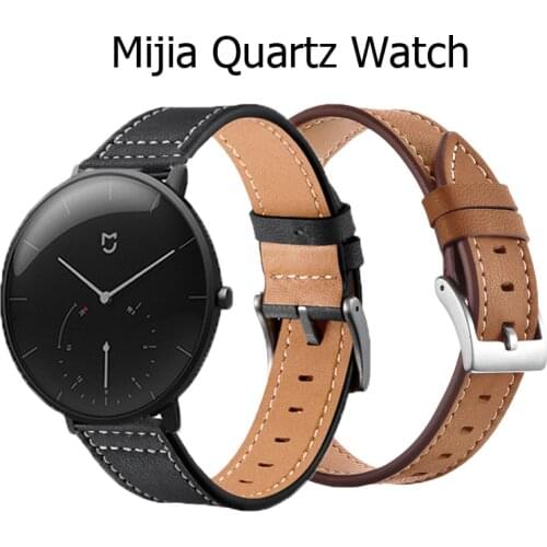 Leather straps For Xiaomi Mijia Quartz Watch strap band Sports Smart Watch bands 2018 men&women watches 20mm width COMLYO