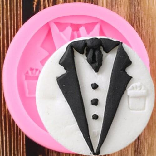 Wedding Groom Dress Silicone Molds Clothes Fondant Mould Cake Decorating Tools DIY Cookie Baking Candy Chocolate Gumpaste Moulds