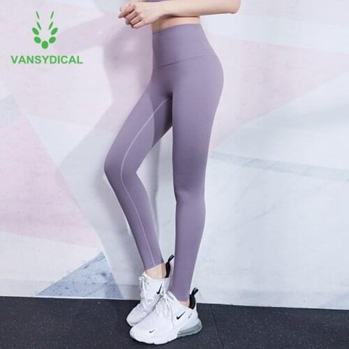 Vansydical Women High-waist Yoga Pants Women Hip Up Sexy Leggings Gym Tights Tummy Control Running Fitness Running Yoga Leggings