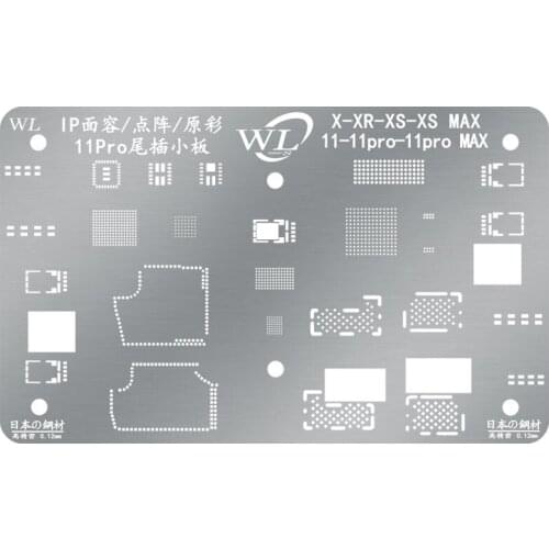 WL Face Dot Matrix BGA Reballing Stencil for X XS XSMAX 11 11Pro Max Face ID/Original Color/Tail Plug Small Tin Plate