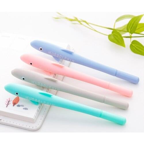 0.5mm Cute Kawaii Black dolphin Gel Pen Signature Pens Escolar Papelaria For Office School Writing Supplies Stationery Gift