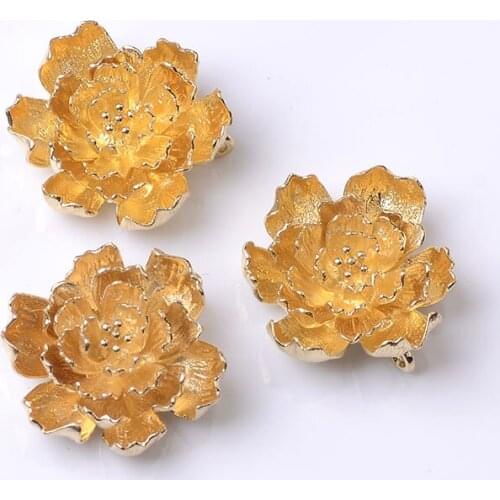 10Pcs 25mm Copper Flower Charms Connector Blank Setting DIY Findings Charms For Jewelry Making