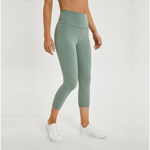 2.0 Versions Naked-Feels Plain Athletic Fitness Capri Pants Women Soft Nylon Gym Yoga Sport Workout Leggings Cropped Trousers