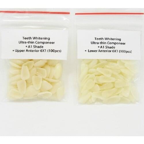 2bag*100PCS Ultrathin Dental Composite Resin Veneer Upper & Lower Anterior Teeth A1 Shade Restorative Tooth Whitening Materials