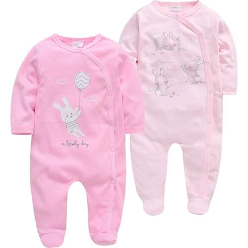 2pcs/lot baby rompers Jumpsuit Baby Girl Clothes Full Sleeve 100%Cotton Cartoon Print Overalls