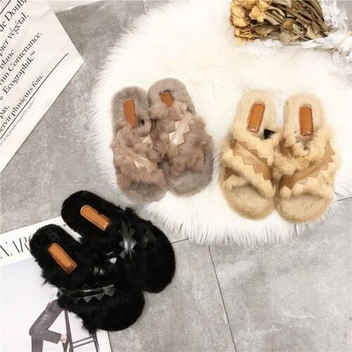 2020 Autumn and Winter Slippers New Ladies Slipper Plush Cross Lazy Slippers Fashion Home Indoor Shoes
