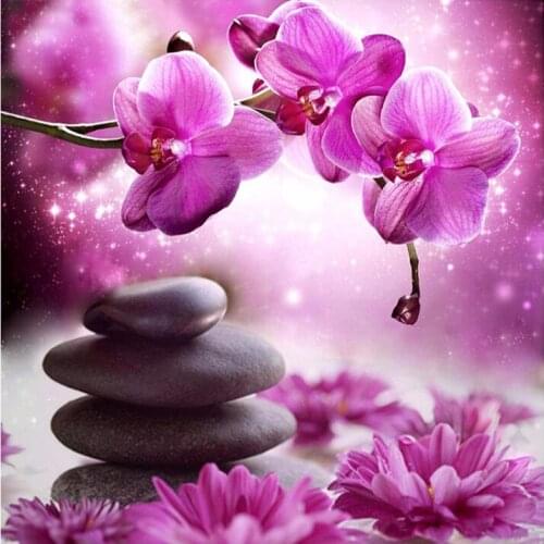 5D DIY Rhinestone Painting Diamond Painting Flowers and stone Cross Stitch Pattern Diamond Embroidery Diamond Mosaic Home Decor