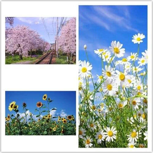 DIY Diamond Painting World of Flowers Small Daisy Ginkgo Leaf Cherry Blossom Sunflower Cross Stitch Full Drill Embroidery GJ135