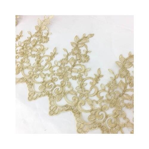 Free shipping Ultra Wide Luxury Gold Car Lace Decoration Embroidered Patch Decoration Accessories 28cm