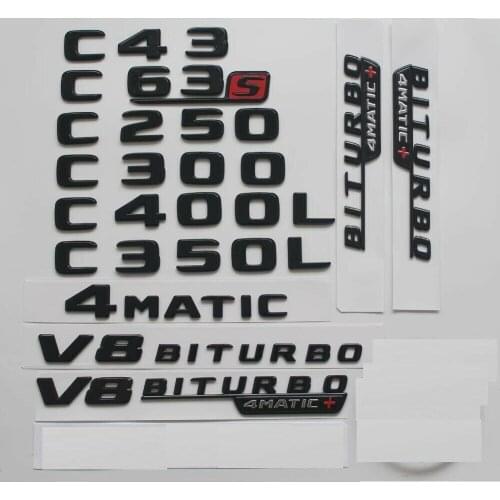 Gloss Black Emblems for W205 Coupe C43 C63 C300 C220 C350 C200