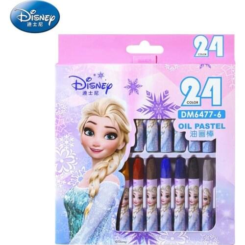 Disney Frozen Mickey office student supplies childrens oil pastel graffiti painting crayons baby drawing stick 24 color crayons