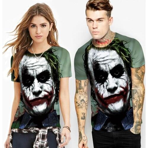 Mens T Shirts 3D Printing Joker Unique High Quality Short Sleeve O-neck Plus Size Oversized Tees