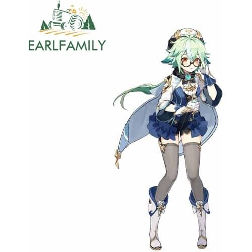 EARLFAMILY 13cm x 6.7cm for Genshin Impact Car Motorcycle Stickers Interesting Decal Cartoon Waterproof Car Styling Decoration