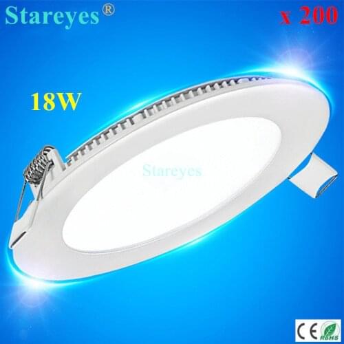 FedEX Free shipping 200 pcs Round led panel light 18W AC90-265V 2835 SMD LED downlight droplight bulb lamp led ceiling light