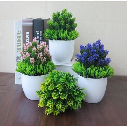 Artificial Potted Plants Bonsai Small Green Tree Plants Fake Flower Potted Ornament Hotel Garden Home Craft Plant Decorative