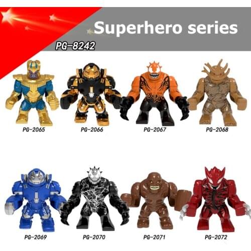 Marvel Avengers Spiderman Thanos Venom Wolverine Riot Anti-Hulk armor Clayface Toy Building Block Action Assembling Ornaments