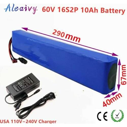 60V 10AH 1000W Lithium ion Battery 67.2V 10000mAh electric bike battery electric wheelchair battery e motorcycle battery